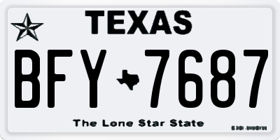 TX license plate BFY7687