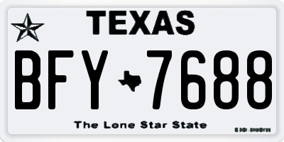 TX license plate BFY7688