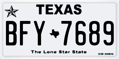 TX license plate BFY7689