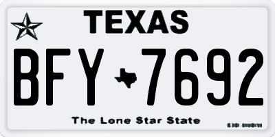 TX license plate BFY7692