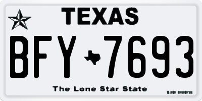 TX license plate BFY7693