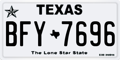 TX license plate BFY7696