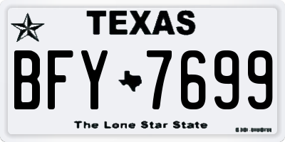 TX license plate BFY7699
