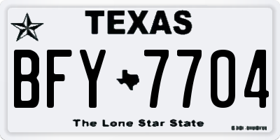 TX license plate BFY7704