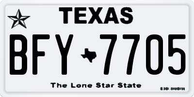 TX license plate BFY7705