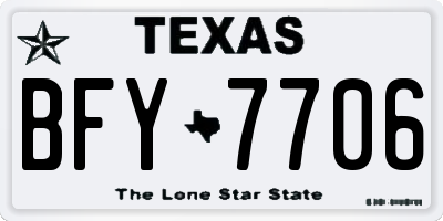 TX license plate BFY7706