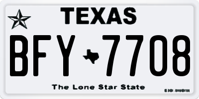 TX license plate BFY7708
