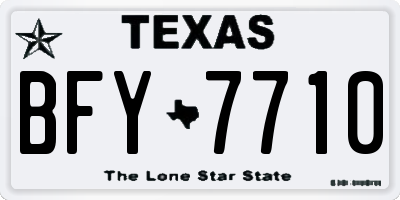 TX license plate BFY7710