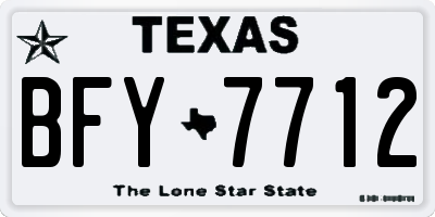 TX license plate BFY7712