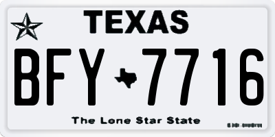 TX license plate BFY7716