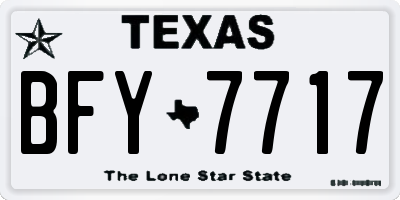 TX license plate BFY7717