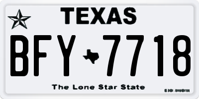 TX license plate BFY7718