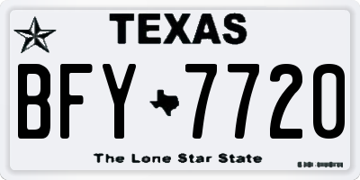 TX license plate BFY7720
