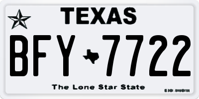 TX license plate BFY7722
