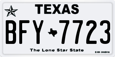 TX license plate BFY7723