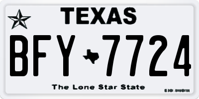 TX license plate BFY7724