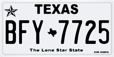 TX license plate BFY7725