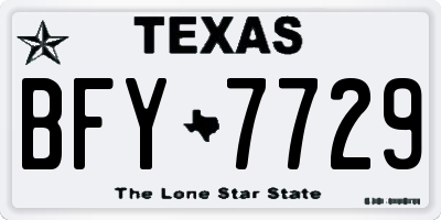 TX license plate BFY7729