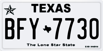 TX license plate BFY7730