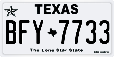 TX license plate BFY7733