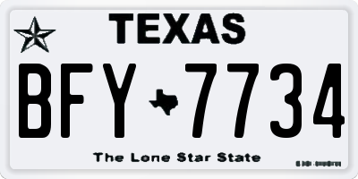 TX license plate BFY7734