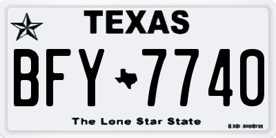 TX license plate BFY7740