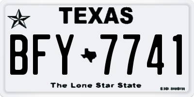 TX license plate BFY7741