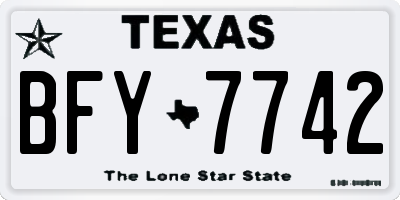 TX license plate BFY7742