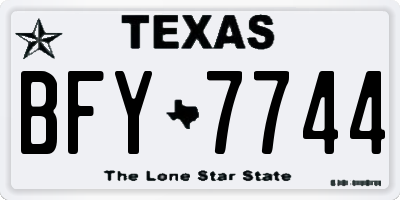 TX license plate BFY7744