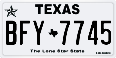 TX license plate BFY7745