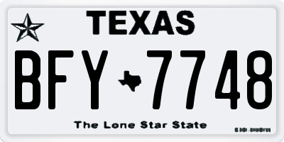 TX license plate BFY7748