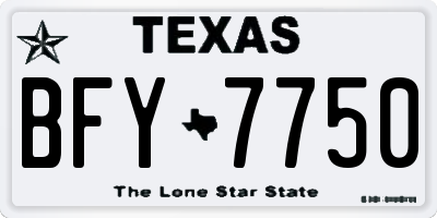 TX license plate BFY7750