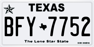 TX license plate BFY7752