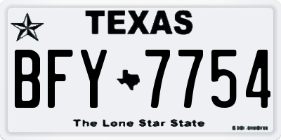 TX license plate BFY7754