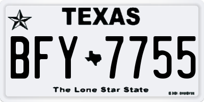 TX license plate BFY7755