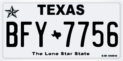TX license plate BFY7756