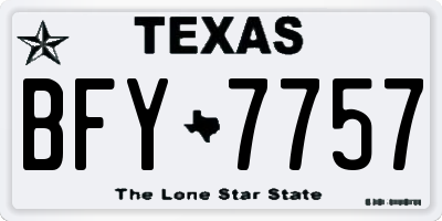 TX license plate BFY7757