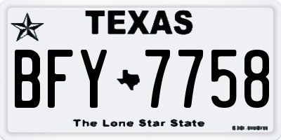 TX license plate BFY7758