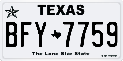 TX license plate BFY7759