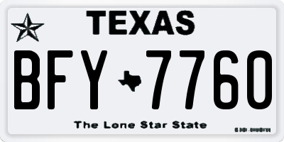 TX license plate BFY7760