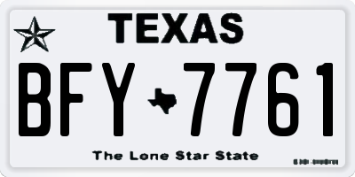 TX license plate BFY7761