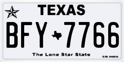TX license plate BFY7766