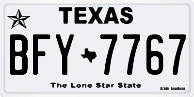 TX license plate BFY7767