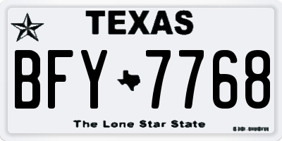 TX license plate BFY7768