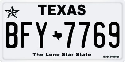 TX license plate BFY7769