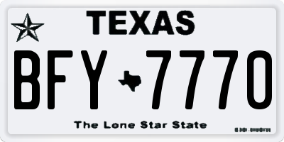 TX license plate BFY7770