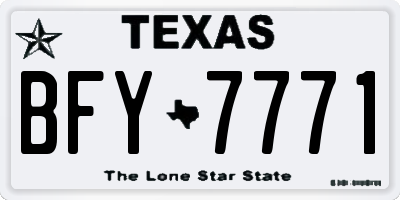 TX license plate BFY7771
