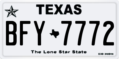 TX license plate BFY7772