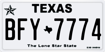TX license plate BFY7774