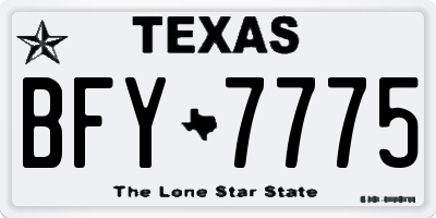 TX license plate BFY7775